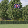 vidaXL Vlajka Veľkej Británie a tyč 5,55 m hliník