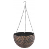 STREND PRO Garden Kvetináč Strend Pro Modern, visiaci, závesný, zlatý, 26x16 cm, s retiazkou a vešiakom