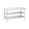Royal Catering Pracovný stôl z ušľachtilej ocele - 150 x 70 cm - nosnosť 500 kg - 3 úrovne RCWT-150X70-3L-E