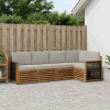 Rohová sofa sada s polštářem 4 pcs Přírodní a světle šedá 3384352