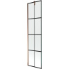 Mexen Next, vaňová zástena 1-krídlová 50 x 150 cm, fixné krídlo, 6 mm číre sklo s čiernym vzorom, ružové zlato profil, 895-050-000-00-77-60
