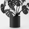 Monstera Magnetica – 3D Tlačená Dekorácia & Podložky pod Poháre Farba listov: čierna, Vyber typ kvetináča: Wave, Vyber farbu kvetináča: čierna