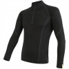 Sensor Pánske tričko Merino Active so zapínaním na zips a stojačikom, čierne, M