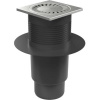 Vpusť kanalizačné spodné D 110 mm, golier, suchá klapka, nerez mriežka, čierna, ENPRO