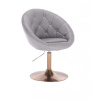 LuxuryForm DESIGN Kozmetické kreslo VERA na zlatom tanieri - šedé