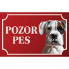 Boxer - Kovová tabuľka POZOR PES