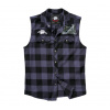 Brandit Ozzy checkshirt sleeveless čierna-sivá