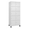 Skrinka C+P Cabo-Plus, 2 oddelenia po 5 políc, 800 x 500 x 1850 mm, biela, na nožičkách