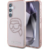 Karl Lagerfeld IML Rhinestones Luxury Samsung Galaxy S25 Pink Karl Head KF2345941 KLHCS25SHKHDCELP