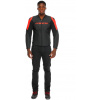 DAINESE RACING 5 PERF LEATHER JACKET # BLACK/BLACK/RED-FLUO - 44