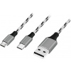 LogiLink Kabel USB 2.0 A/M na micro USB + USB-C, 1,2 m