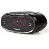 NEDIS digitální budík s rádiem/ LED displej/ AM/ FM/ funkce odloženého buzení/ časovač vypnutí/ 2 alarmy/ černý CLAR001BK