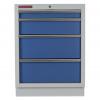 Celokovová dielenská skrinka PROFI BLUE so 4-mi šuplíkmi 680x458x910 mm - MTGC1304