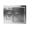 Klarstein TitanSteel kuchynský drez, 61 x 50 cm, 2 umývadlá, nehrdzavejúca oceľ, žiaruvzdorný (SIK1-TitanS-1.5ss)