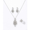 B-TOP Luxusná svadobná šperková sada s kvapkovými zirkónmi – náhrdelník, náušnice a prsteň