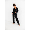 Sensis Luxusné pyžamo na gombíky Sensis Evita Black, Veľkosť M, Farba čierna