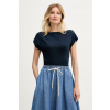 Tommy Hilfiger tričko dámske bavlnené WW0WW50942 tmavomodrá S