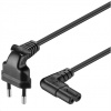 PREMIUMCORD Kabel síťový 230V k magnetofonu se zahnutými konektory 0.75m kpspm07-90