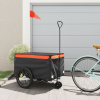 Vozík za bicykel, čierno oranžový 45 kg, železo-ForU-94110