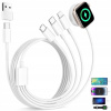 SILNÝ USB KÁBEL 4v1 RÝCHLE NABÍJANIE 1,2m BIELY KÁBEL USB-C