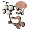 VÝHODNÝ SET ScootaRide Odrážadlo kolobežka 2v1 Push and Go MOCHA + Prilba + Chrániče, 12m+