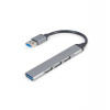 Gembird USB hub 4-portový USB 3.1 (Gen 1),stříbrný (UHB-U3P1U2P3-02)