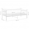 vidaXL Rám rozkladacej pohovky biely kovový 90x200 cm - Biela - 10416-152179