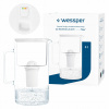 Sklenená filtračná kanvica Wessper D2 BOROSILICATE FF 3l biela + filter