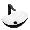 Rea ROYAL MINI BLACK WHITE UMÝVADLO NA DOSKU 48 cm, bielo-čierne keramické REA-U0538