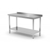 Nástenný stôl s policou – montovaný, hĺbka 700 mm, HENDI, Kitchen Line, 800x700x(H)850mm