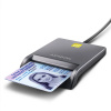 AXAGON CRE-SM3T, USB-A FlatReader čtečka kontaktních karet Smart card (eObčanka), kabel 1.3m CRE-SM3T
