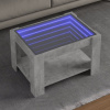 Konferenčný stolík s LED betónový 73x53x45cm kompozitné drevo-ForU-847549