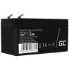 Green Cell AGM VRLA 12V 1.3Ah maintenance-free battery for the alarm system, cash register, toys