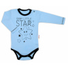 Baby Nellys Body dlhý rukáv, modré, Baby Little Star, veľ. 68