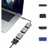 Hama 00200306 USB-C® / Mini-DisplayPort / HDMI / VGA adaptér [1x USB-C® zástrčka - 1x mini DisplaPort zásuvka, HDMI zásuvka, VGA zásuvka] šedá