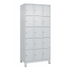Skriňa C+P Cabo-Plus, 3 oddelenia po 5 políc, 900 x 500 x 1950 mm, sivá, na nožičkách
