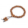 Drevený náramok Japa Mala hnedá prírodná 1ks