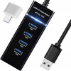 4 portový USB 3.0 splitter dokovacia stanica splitter + adaptér