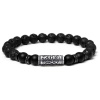 Daniel Dawson Pánský korálkový náramek Brandon - lávový kámen, achát NR2029/21 Černá 21 cm