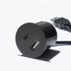 ASA Plastici S.R.L. ASA 06029P00003 VERSAPICK Zabudovaná nabíjacia jednotka, 1x nabíjačka USB A+A, kábel 1,8 m, vrátane napájacieho adaptéru EU, kruhová, plast, čierna