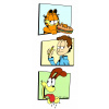 CUKROVÁ TLAČ jedlý obrázok na tortu Cukrová hmota Garfield Odie John + MENO