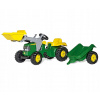 Rolly Toys Šliapací traktor Rolly Junior John Deere s nakladačom a vlečkou