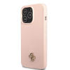 Guess 4G Silicone Metal Logo Zadný Kryt pre iPhone 13 Pro Pink 14528115