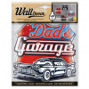 Wall decor Retro Dads Garage - samolepiaca svietiaca dekorácia 18x23 cm