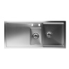 Klarstein TitanSteel kuchynský drez s odkvapkávačom, 100 x 45 cm, 2 umývadlá, nehrdzavejúca oceľ, odolný voči teplu (SIK1-TitanS-1.5ss100)