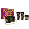 Versace Crystal Noir, SET: Toaletná voda 90ml + Sprchový gél 100ml + Telové mlieko 100ml + Kabelka pre ženy