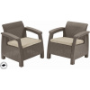 Keter Záhradný nábytok Corfu duo set dvoch kresiel cappuccino