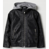 Detská bunda - Bunda H&M Ramones 128 (Bunda H&M Ramones na kožušine R.128 Čierna)