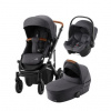 Set kočík Smile 4 + hlboká vanička + autosedačka Baby-Safe Core, Midnight Grey