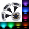 Solárne svietidlá - Solárne lampy Disk Light RGB LED 4 ks (Solárne svietidlá - Solárne lampy Disk Light RGB LED 4 ks)